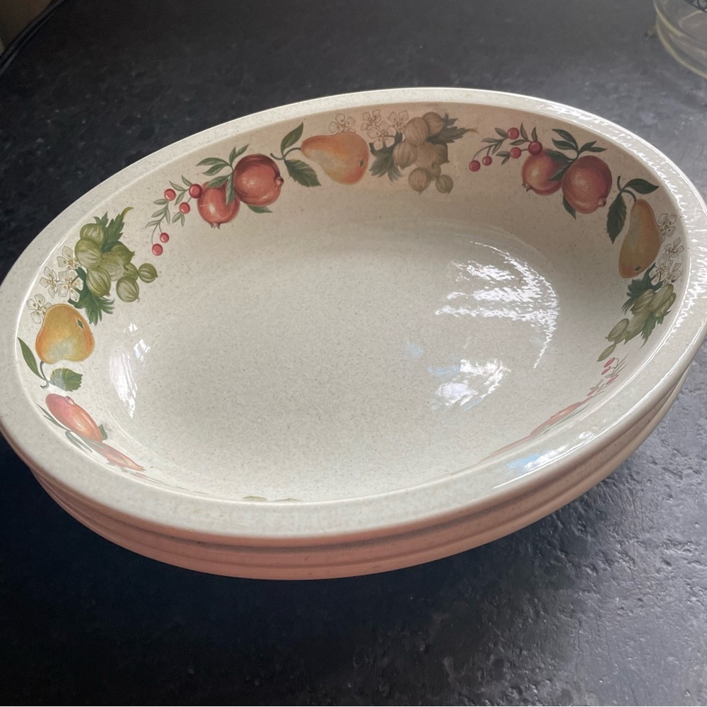 Set of 3 Wedgwood Quince vegetable serving oval bowls
